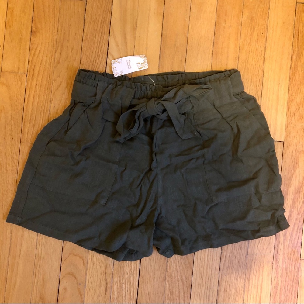 Linen paper bag shorts